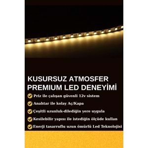 Mandaş 4 Metre Günışığı Şerit Led 3000K Mutfak Tezgah Üstü Dolap Altı İçin 12V Tam Set