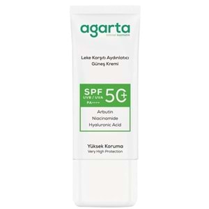 Agarta Leke Karşıtı Aydınlatıcı Spf+50 Faktör Yüz Güneş Kremi 50 ML