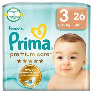 Prima Premium Care Bebek Bezi 3 Beden 6-10 KG Midi 26 Adet Jumbo Pk