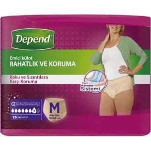 Depend Emici Külot Yetişkin Bezi Medium - Orta Kadın (10 Adet) Tekli Pk