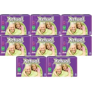 Actual Yetişkin Bezi Bel Bantlı XL - Ekstra Büyük - Extra Large 240 Adet (8PK*30)
