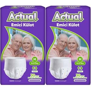 Actual Emici Külot Yetişkin Bezi M - Medium - Orta (Islaklık Göstergeli) 60 Adet