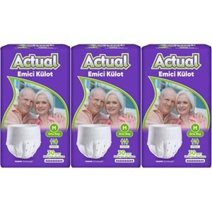 Actual Emici Külot Yetişkin Bezi M - Medium - Orta (Islaklık Göstergeli) 90 Adet