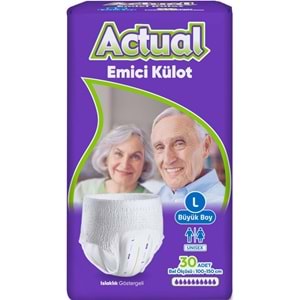 Actual Emici Külot Yetişkin Bezi L - Large - Büyük (Islaklık Göstergeli) 60 Adet (2PK*30)