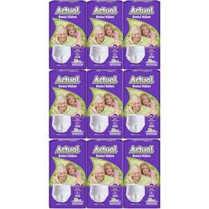 Actual Emici Külot Yetişkin Bezi XL - Extra Large - Ekstra Büyük (Islaklık Göstergeli) 270 Adet