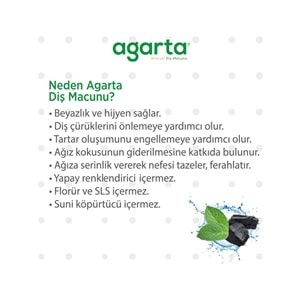 Agarta Doğal Diş Macunu 100ML Aktif Karbonlu (9 Lu Set)