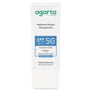 Agarta Yaşlanma Karşıtı Collagen Destekli Spf+50 Faktör Yüz Güneş Kremi 50 ML (6 Lı Set)