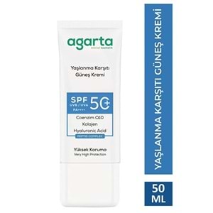 Agarta Yaşlanma Karşıtı Collagen Destekli Spf+50 Faktör Yüz Güneş Kremi 50 ML (6 Lı Set)