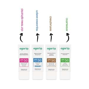 Agarta Yaşlanma Karşıtı Collagen Destekli Spf+50 Faktör Yüz Güneş Kremi 50 ML (6 Lı Set)
