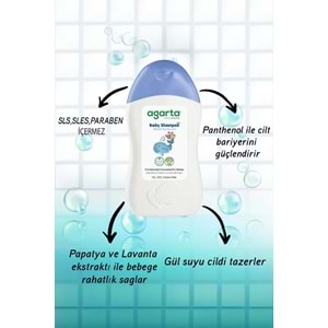 Agarta Doğal Erkek Bebek Çocuk Şampuanı Saç ve Vücut 400 ML (2 Li Set)