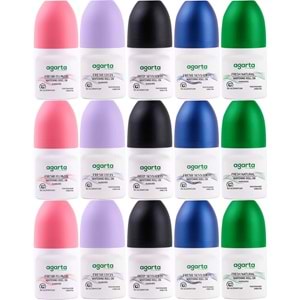 Agarta Roll-On Kadın 50 ML (Fresh Flower-Lycıa-Patchoulı Deep-Sensatıon-Natural) (15 Li Karma Set)