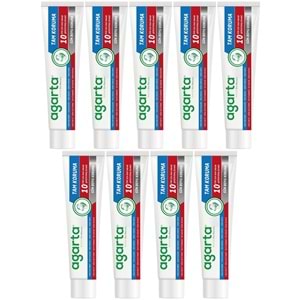 Agarta Doğal Tam koruma Diş Macunu 75 ML Gün Boyu Koruma (9 Lu Set)
