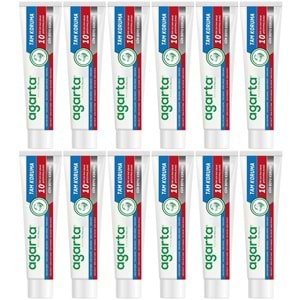 Agarta Doğal Tam koruma Diş Macunu 75 ML Gün Boyu Koruma (12 Li Set)