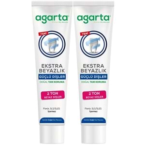 Agarta Doğal Tam koruma Diş Macunu 75 ML Ekstra Beyazlık Güçlü Dişler (Leke Önleyici) (2 Li Set)