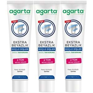 Agarta Doğal Tam koruma Diş Macunu 75 ML Ekstra Beyazlık Güçlü Dişler (Leke Önleyici) (3 Lü Set)