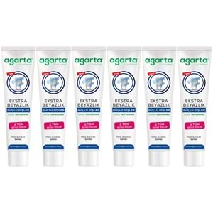 Agarta Doğal Tam koruma Diş Macunu 75 ML Ekstra Beyazlık Güçlü Dişler (Leke Önleyici) (6 Lı Set)