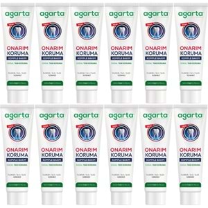 Agarta Doğal Tam koruma Diş Macunu 90 ML Onarım & Koruma (12 Li Set)