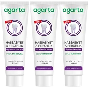 Agarta Doğal Tam koruma Diş Macunu 90 ML Hassasiyet & Ferahlık (3 Lü Set)