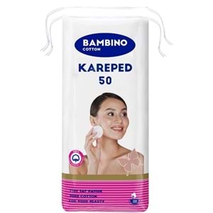Bambino Cotton Kare Makyaj ve Bebek Temizleme Pamuğu 600 Adet (Kare En-Boy 7CM) (12PK*50)