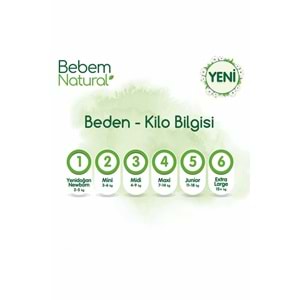 Bebem Bebek Bezi Natural 5 Beden 11-18 KG Junior 400 Adet MeGa Ultra Fırsat Pk