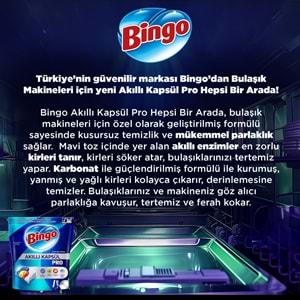Bingo Akıllı Kapsül Pro Bulaşık Makinesi Deterjanı Tableti 240 Adet Limon Kokulu (3PK*80)