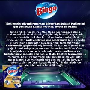 Bingo Akıllı Kapsül Pro Max Bulaşık Makinesi Deterjanı Tableti 80 Adet Limon Kokulu (2PK*40)