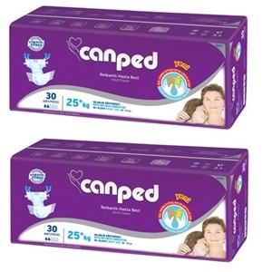 Canped Çoçuklar İçin Yetişkin Bezi Bel Bantlı Tekstil Yüzey XS - Extra Küçük - 60 Adet