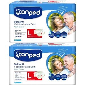 Canped Yetişkin Bezi Bel Bantlı Polietilen L - Büyük - Large 60 Adet