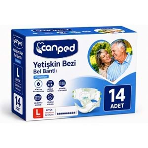 Canped Yetişkin Bezi Bel Bantlı Polietilen L - Büyük - Large 14 Adet