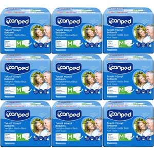 Canped Yetişkin Bezi Bel Bantlı Tekstil Yüzey M - Orta - Medium 162 Adet