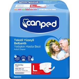 Canped Yetişkin Bezi Bel Bantlı Tekstil Yüzey L - Büyük - Large 126 Adet