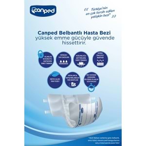 Canped Yetişkin Bezi Bel Bantlı Tekstil Yüzey XL - Ekstra Large - Extra Large 115 Adet
