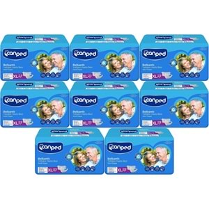Canped Yetişkin Bezi Bel Bantlı Tekstil Yüzey XL - Ekstra Large - Extra Large 184 Adet