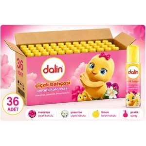 Dalin Bebek Kolonyası 150ML Çiçek Bahçesi (Menekşe-Yasemin-Limon Kokulu) (36 Lı Set)