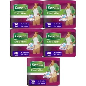 Depend Emici Külot Yetişkin Bezi Medium - Orta Kadın 150 Adet (5PK*30)