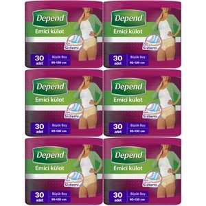 Depend Emici Külot Yetişkin Bezi Large - Büyük Kadın 180 Adet (6PK*30)