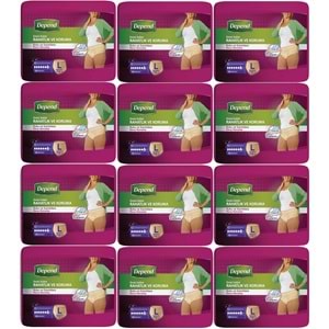 Depend Emici Külot Yetişkin Bezi Large - Büyük Kadın 120 Adet (12PK*10)