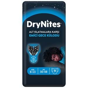 Drynites Emici Gece Külodu/Külot Bez Erkek 8-13 Yaş 30-48KG Large 81 Adet 9PK*9 AltIslatmalara Karşı