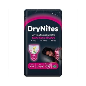 Drynites Emici Gece Külodu/Külot Bez Kız 4-7 Yaş 17-30 KG Large 90 Adet 9PK*10 Alt Islatmalara Karşı