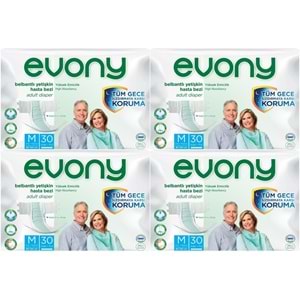 Evony Yetişkin Bezi Bel Bantlı Tekstil Yüzey M-Orta 120 Adet (4PK*30)