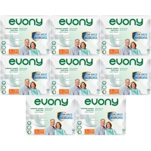 Evony Yetişkin Bezi Bel Bantlı Tekstil Yüzey L-Büyük 240 Adet (8PK*30)