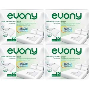 Evony Yetişkin Yatak Koruyucu Örtü 60*90CM 120 Adet (4PK*30) (Kaymaz Özellikli)