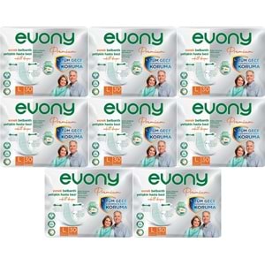 Evony Premium Yetişkin Bezi Bel Bantlı Tekstil Yüzey L - Büyük - Large 240 Adet