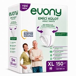 Evony Yetişkin Bezi Emici Külot XL - Ekstra Büyük - Extra Large 150 Adet