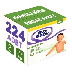 Evy Baby Bebek Bezi 6 Beden 15+ KG Ekstra large 224 Adet Avantaj Süper Fırsat Pk