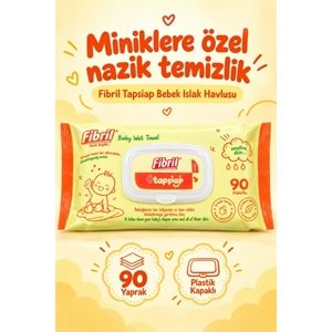 Fibril Islak Havlu Mendil 90 Yaprak Bebek Plastik Kapaklı (36 Lı Set) 3240 Yaprak