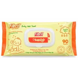 Fibril Islak Havlu Mendil 90 Yaprak Bebek Plastik Kapaklı (48 Li Set) 4320 Yaprak
