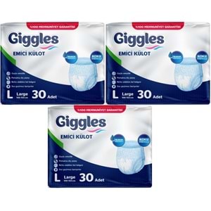 Giggles Yetişkin Bezi Emici Külot L-Büyük 90 Adet (3PK*30)