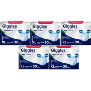 Giggles Yetişkin Bezi Emici Külot Ekstra Büyük (XL) 150 Adet (5PK*30)