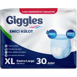 Giggles Yetişkin Bezi Emici Külot Ekstra Büyük (XL) 150 Adet (5PK*30)